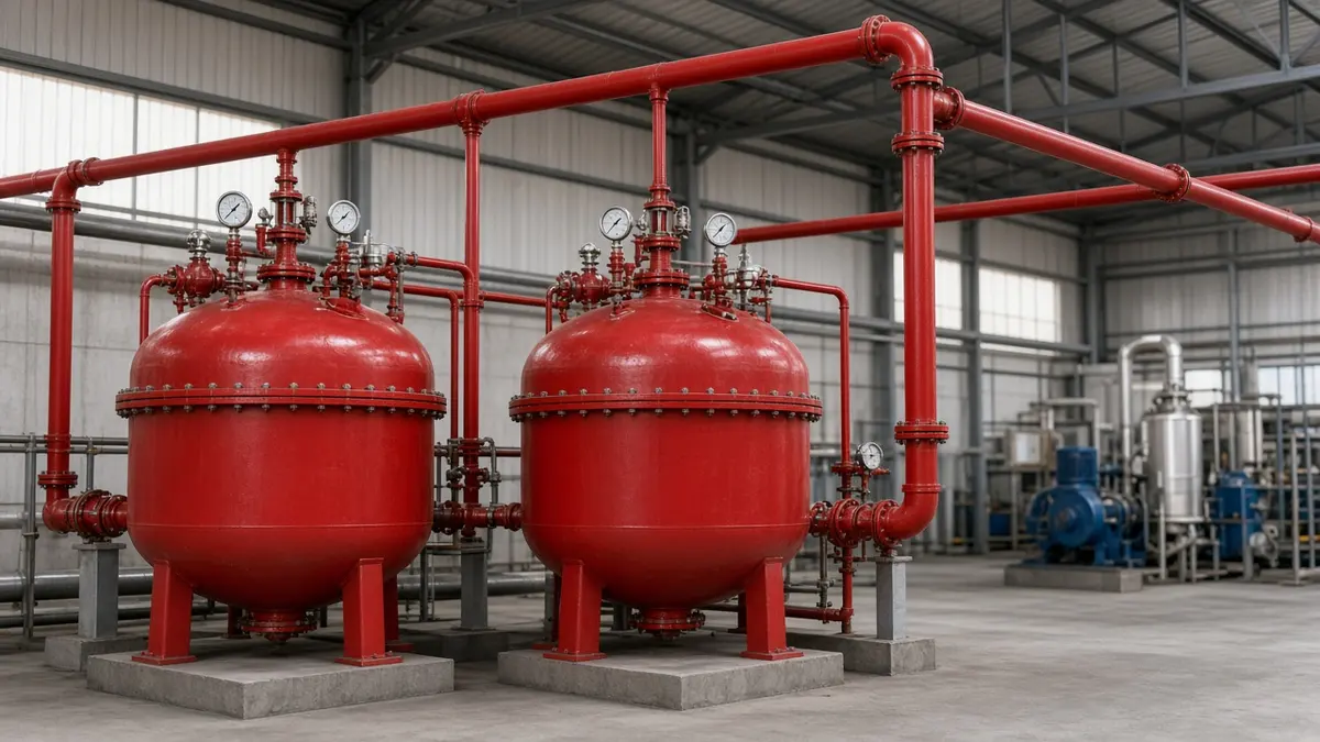 Kuru kimyasal söndürme sistemi basınçlı tankları (temsili görsel)